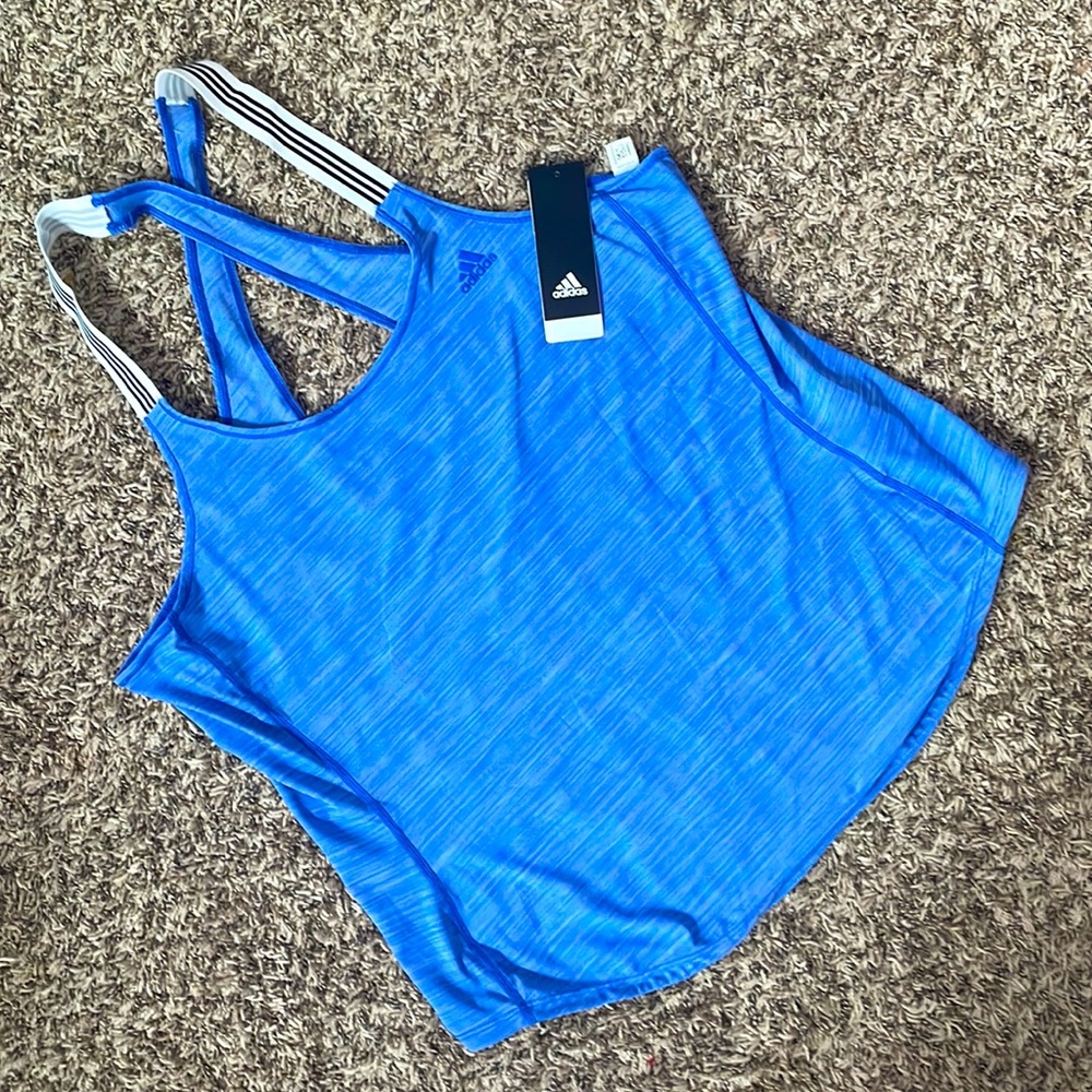 Reebok Climalite loose cross strap racer back blue running shirt XL